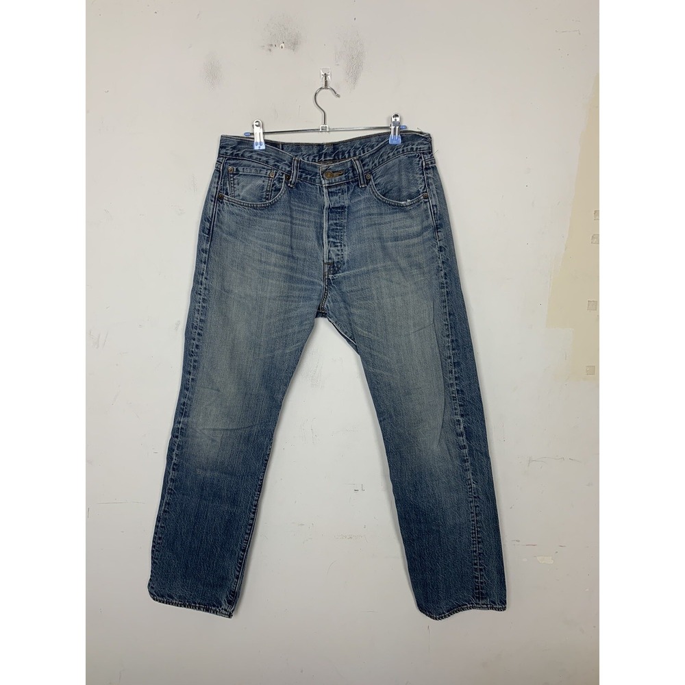 Levis 501 Mens Jeans 33x30 Denim Mexico VTG 90s‎ Button Fly Straight Distressed